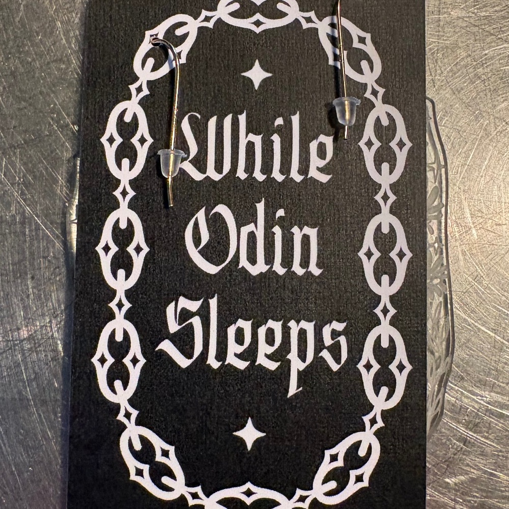 While Odin Sleeps Lucite Hand Earrings NWT - Picture 6 of 6